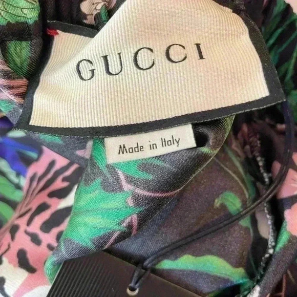 NWT Gucci Women's Black Silk Tiger Floral Print Harem Pant Trousers sz 28 - Picture 12 of 16